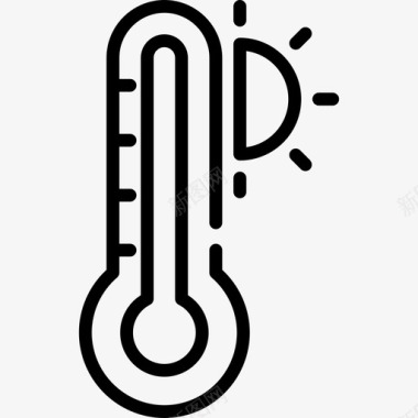 温度计暑假7线性图标图标