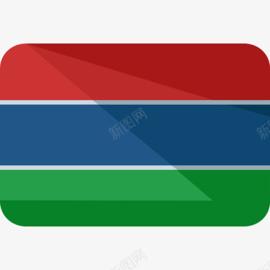 冈比亚国旗2平坦图标图标