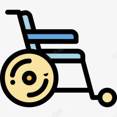 轮椅铁路线颜色图标图标