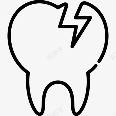 断牙牙齿护理8线状图标图标