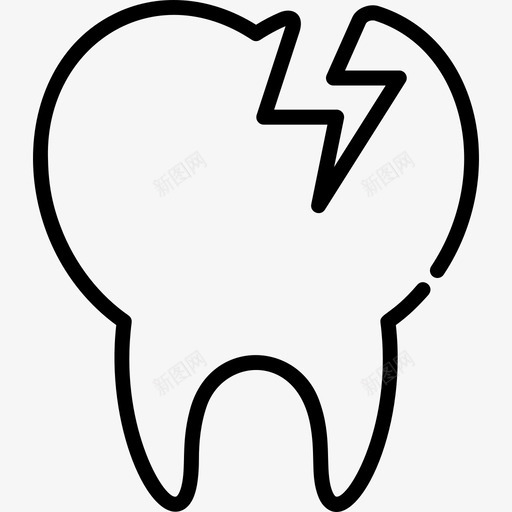 断牙牙齿护理8线状图标svg_新图网 https://ixintu.com 断牙 牙齿护理8 线状