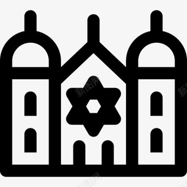 犹太教堂宗教16直系图标图标