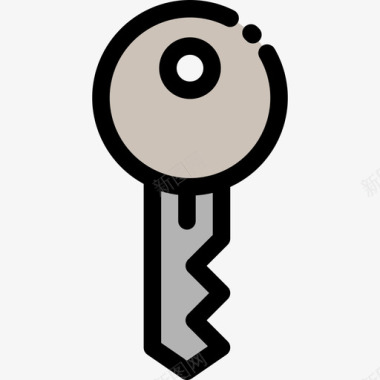 门钥匙家居用品13线颜色图标图标