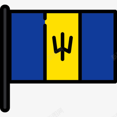 巴巴多斯国旗收藏2桅杆图标图标