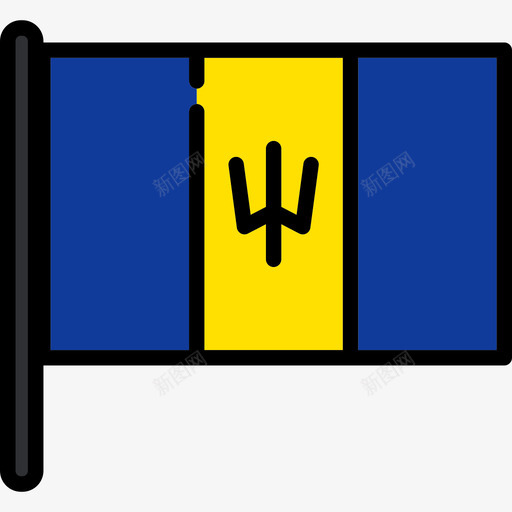 巴巴多斯国旗收藏2桅杆图标svg_新图网 https://ixintu.com 国旗收藏2 巴巴多斯 桅杆