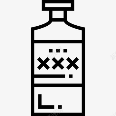瓶子海盗5号直线型图标图标