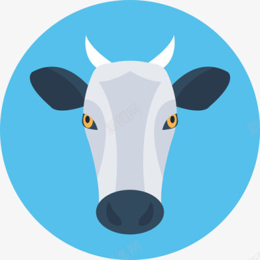 牛动物33圆形图标图标