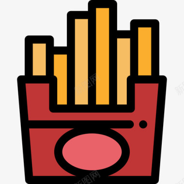 薯条烧烤派对4原色图标图标