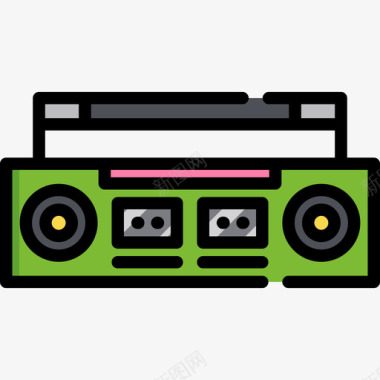 收音机80年代6线性颜色图标图标