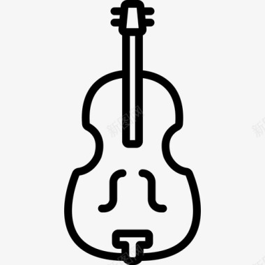 低音提琴音乐21线性图标图标