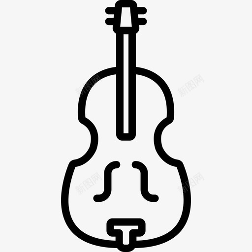 低音提琴音乐21线性图标svg_新图网 https://ixintu.com 低音提琴 线性 音乐21