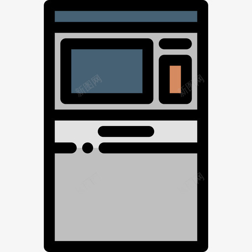 自动取款机银行金融线性颜色图标svg_新图网 https://ixintu.com 线性颜色 自动取款机 银行金融