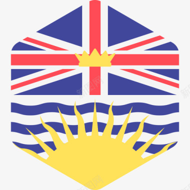 不列颠哥伦比亚省国际旗帜2六边形图标图标