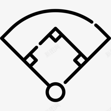棒球场棒球3直线型图标图标