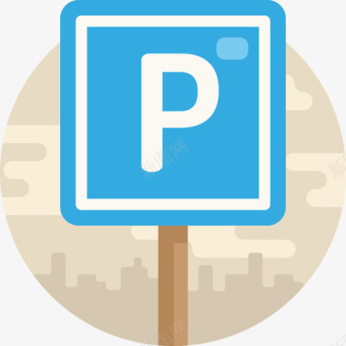 停车场城市建筑元素公寓图标图标