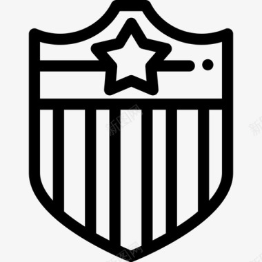 美国盾美国7直线型图标图标