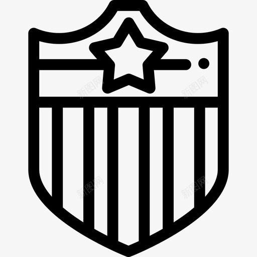美国盾美国7直线型图标svg_新图网 https://ixintu.com 直线型 美国7 美国盾