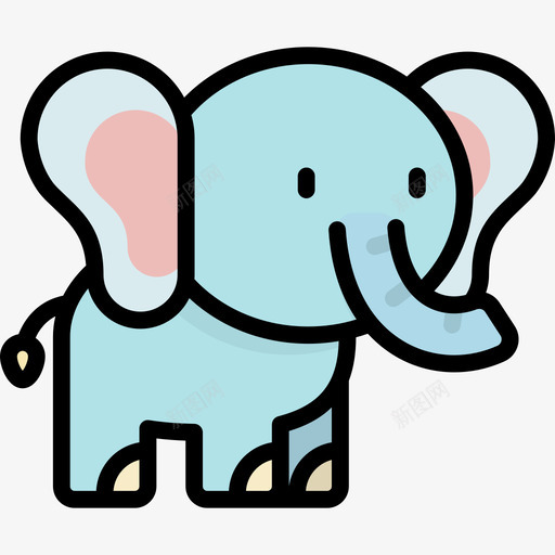 大象川维动物3线性颜色图标svg_新图网 https://ixintu.com 大象 川维动物3 线性颜色