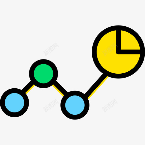 折线图营销11黄色图标svg_新图网 https://ixintu.com 折线图 营销11 黄色