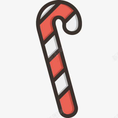 糖果棒圣诞15线性颜色图标图标