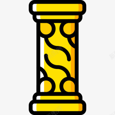 立柱建筑6黄色图标图标