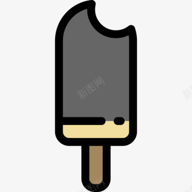 冰淇淋嬉皮士13线性颜色图标图标