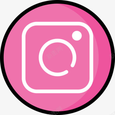Instagram社交媒体23线性颜色图标图标