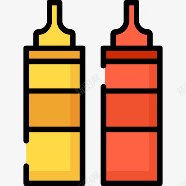 酱汁野餐6原色图标图标