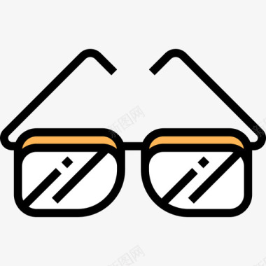 眼镜时髦款式10线性颜色图标图标