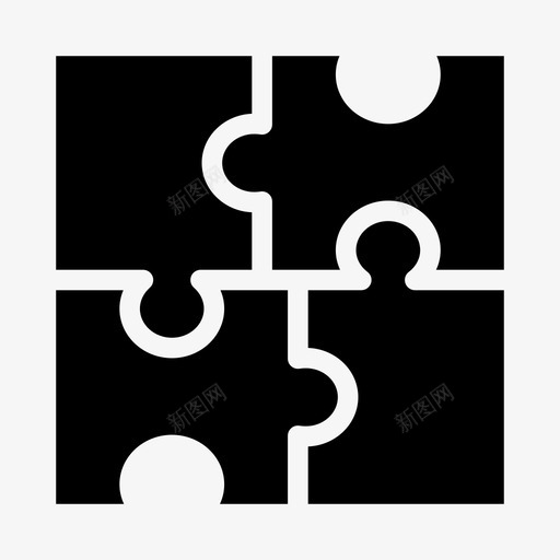 拼图块游戏解决方案图标svg_新图网 https://ixintu.com 团队合作 拼图块 游戏 游戏字形图标 策略 解决方案