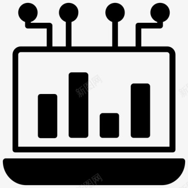 数字分析数字营销笔记本电脑图标图标