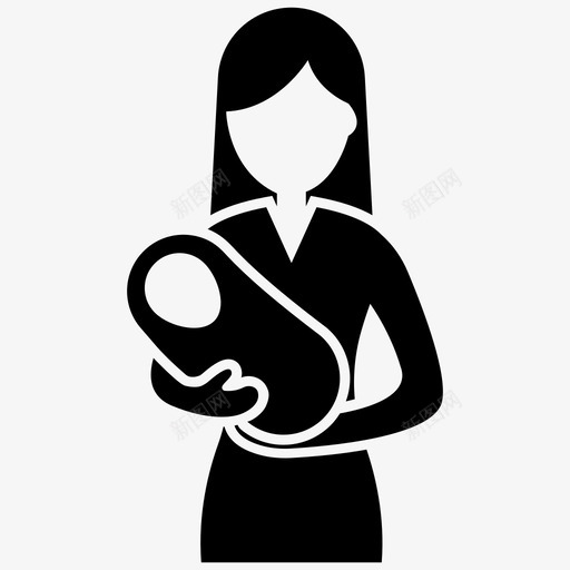 儿童护理婴儿母亲图标svg_新图网 https://ixintu.com 产后护理 儿科 儿童护理 医疗保健图标集1 婴儿 母亲
