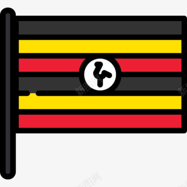 乌干达国旗收藏2号桅杆图标图标