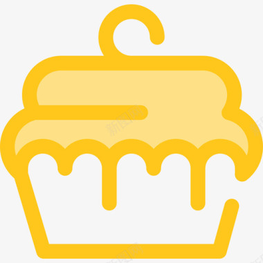 松饼食品和餐厅7黄色图标图标