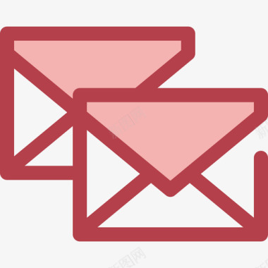 电子邮件通讯39红色图标图标
