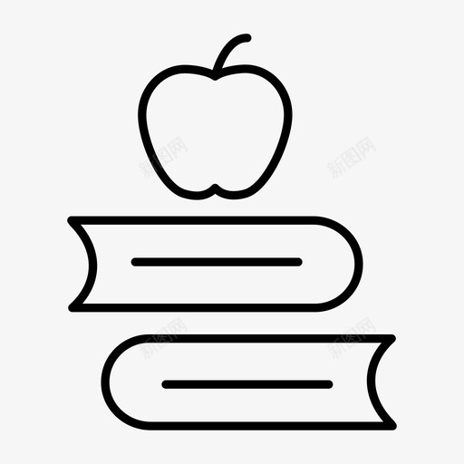 书籍苹果学习图标svg_新图网 https://ixintu.com 书籍 学习 教育线第一卷 苹果 阅读