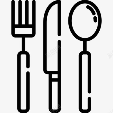 餐具餐厅3线性图标图标