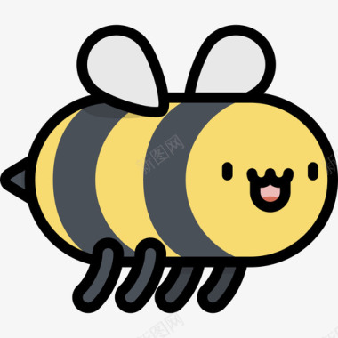 蜜蜂川维动物3线性颜色图标图标