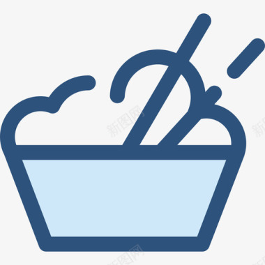 米饭食物和餐厅4蓝色图标图标