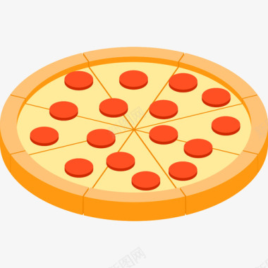 披萨食物36扁平图标图标