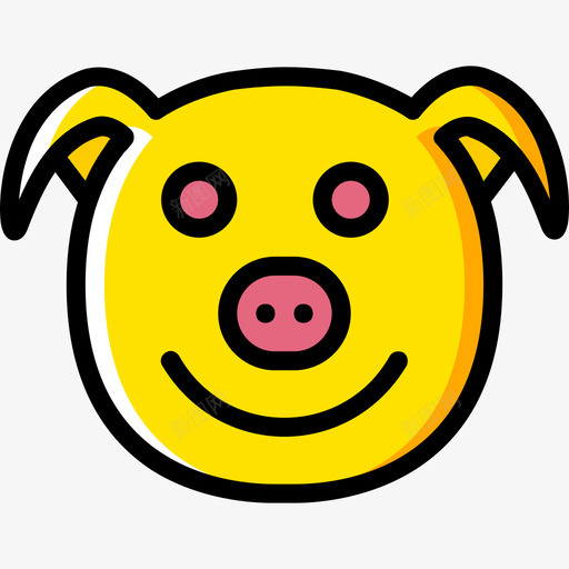 猪表情符号15黄色图标svg_新图网 https://ixintu.com 猪 表情符号15 黄色