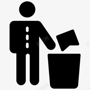 垃圾箱回收站回收字形图标图标