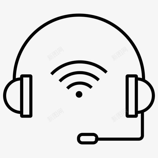耳机通讯物联网图标svg_新图网 https://ixintu.com wifi信号 无线 物联网 物联网勾画 耳机 通讯
