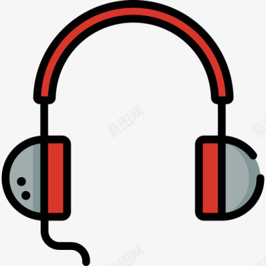 耳机摇滚音乐会线性颜色图标图标