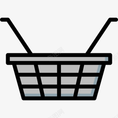 购物篮电子商务13线性颜色图标图标