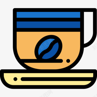 咖啡杯巴西线形颜色图标图标