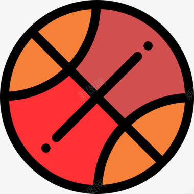 篮球美国8线性颜色图标图标