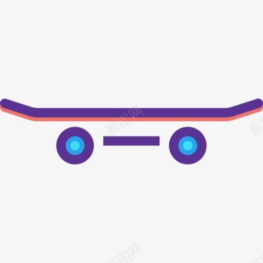 滑板运动23线性颜色图标图标