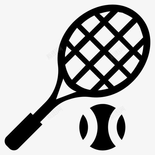 草地网球游戏球拍运动图标svg_新图网 https://ixintu.com 假日字形图标 游戏 球拍运动 草地网球