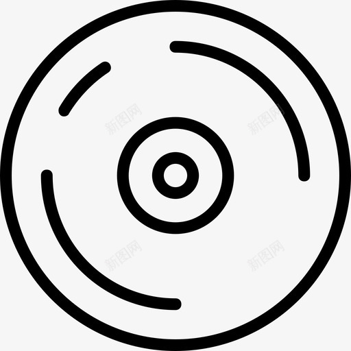 光碟音乐6线性图标svg_新图网 https://ixintu.com 光碟 线性 音乐6